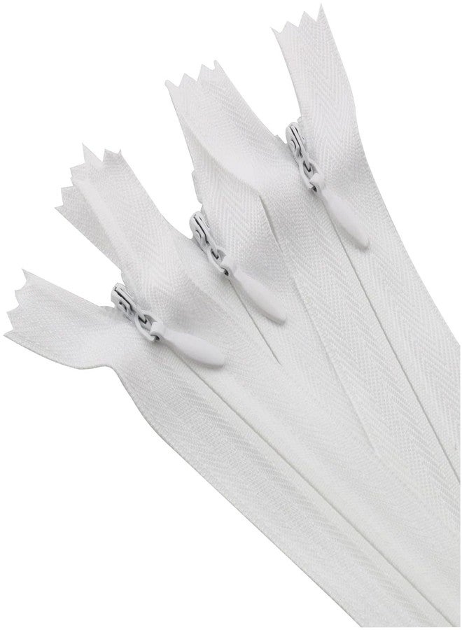 Aakriti White Nylon Concealed Invisible Zipper for High-Fashion Garment Making, Boutique Dresses, Home Textiles, Cushions, and Bags Sewing, Handmade, Clothes, Garment (22 Inch, White, Pack of 30) - Image 1
